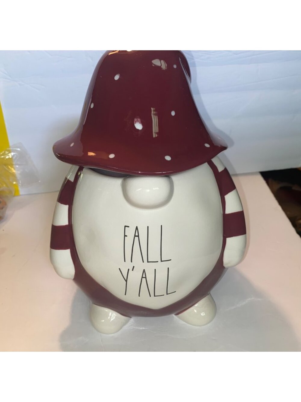 New Rae Dunn Fall Y'all Gnome Canister Cookie Jar Tabletop Home Decor